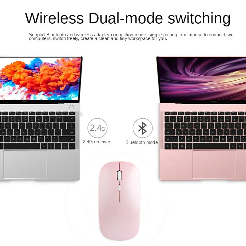 Wireless Mouse Bluetooth 2.4G 10m Link Silent Ergonomic Rechargeable Mice LED Optical Backlit USB Computer Mouse for PC Laptop