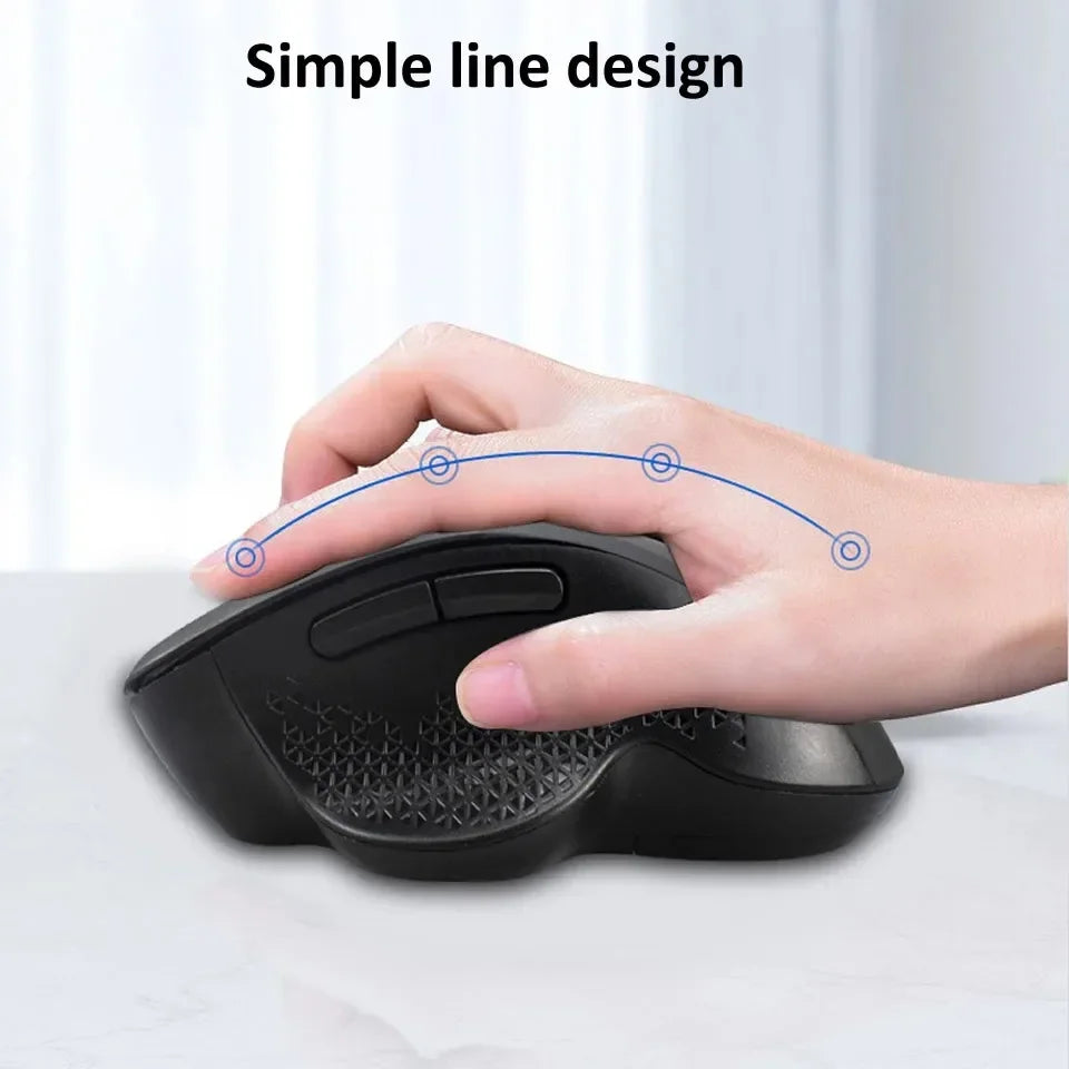2.4G Wireless Mouse Dual-Mode Bluetooth 5.2 Mouse 6 Button Rechargeable Gaming Mouse Ergonomic 1600DPI Mice For PC Laptop