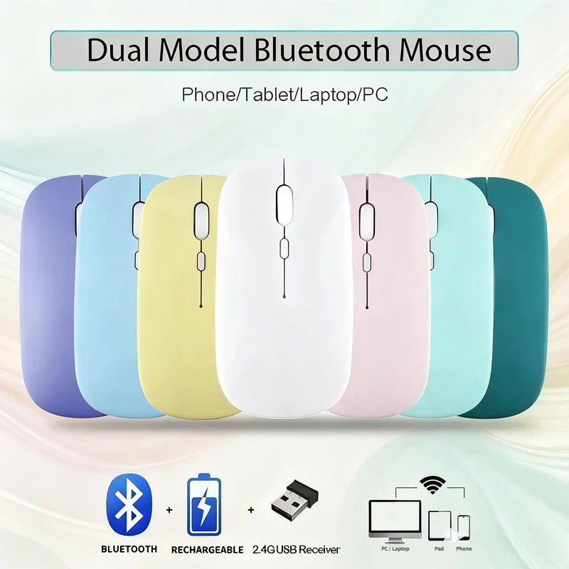 Wireless Mouse Bluetooth 2.4G 10m Link Silent Ergonomic Rechargeable Mice LED Optical Backlit USB Computer Mouse for PC Laptop